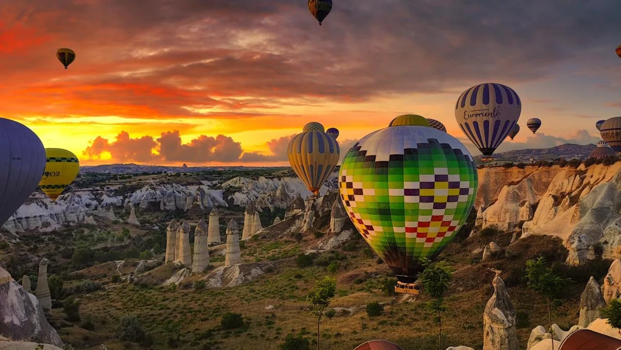Long panorama balloon shot